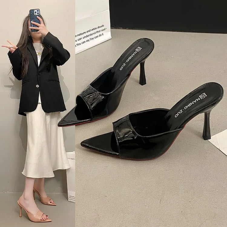 NEW Pointed Toe High Heels Sandals for Women Beautiful Korean Style Summer Shoes Rubber Sole Luxury Sensation