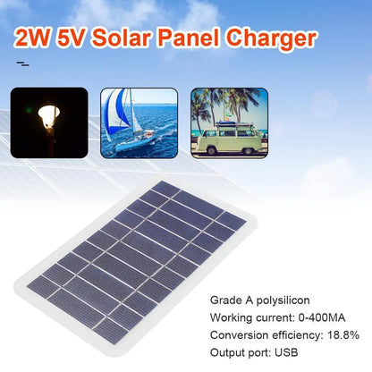 10W 5V Portable Solar Panel USB Battery Charger Solar Charging Panel Waterproof Phone Power Bank for Camping Backpacking Hiking