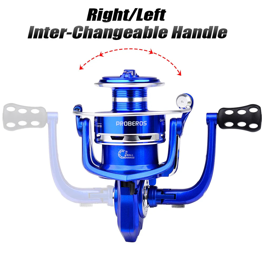 Spinning Fishing Reel 1000-6000 5.2:1 1BB 9KG Max Drag Left Right Handle Long Cast Freshwater Carp Rock Lure Fishing Tackle
