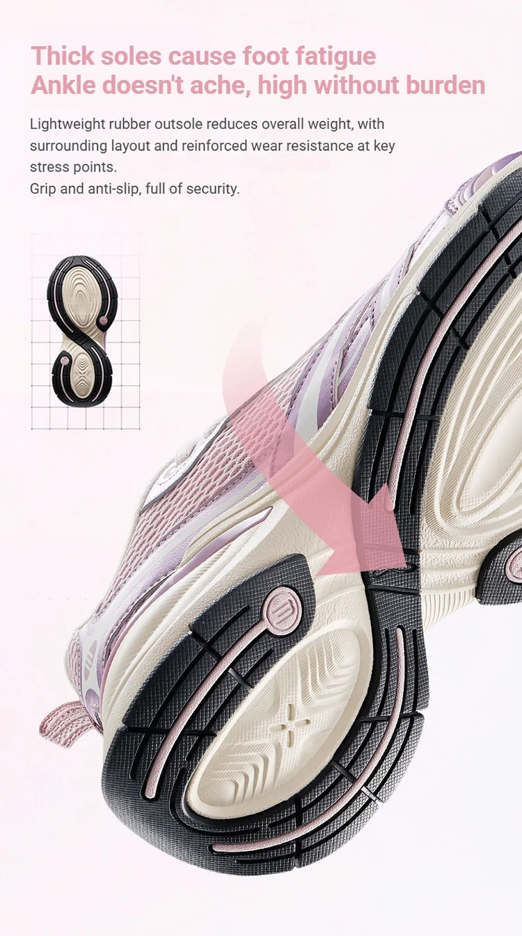 Xtep Basque 3.0 Trendy Cushioning Stable Soft Flexible Rubber Thick Sole Daily Sports Female Shoes 874218320006