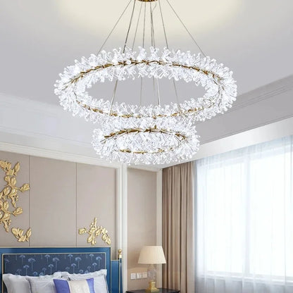 French crystal chandelier, romantic firefly, snowflake, light luxury, modern creativity, warm bedroom, dining room chandeliers