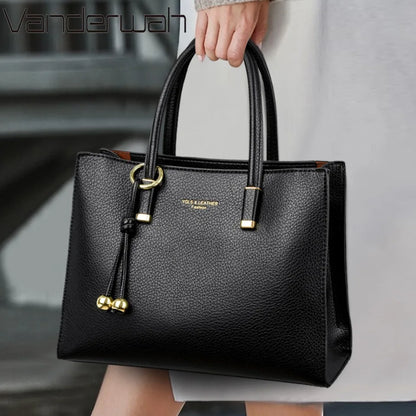 Genuine Brand Top Quality Leather Shoulder Crossbody Bags for Women Luxury Handbags Women Bags Designer Large Capacity Tote Bag