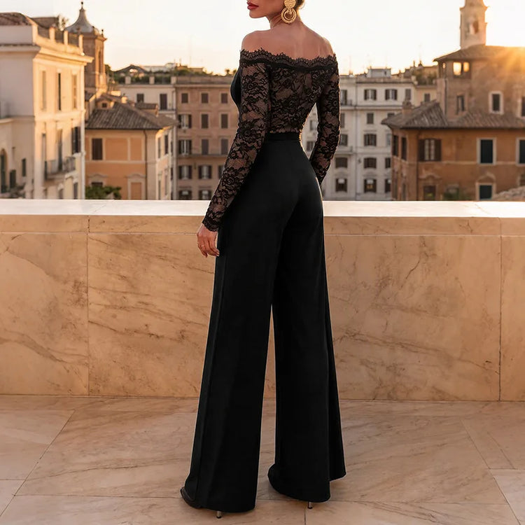 Sexy Elegant Women'S Lace Jumpsuit Sophisticated Design For Evening Events Date Nights Clubwear Soft Stretchy Material Flatterin