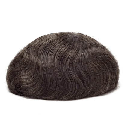 Full Lace Hair System Men Wig With Realistic Hairline Toupee For Men Breathable Male Hair Prosthesis 100% Human Hair Wig For Man