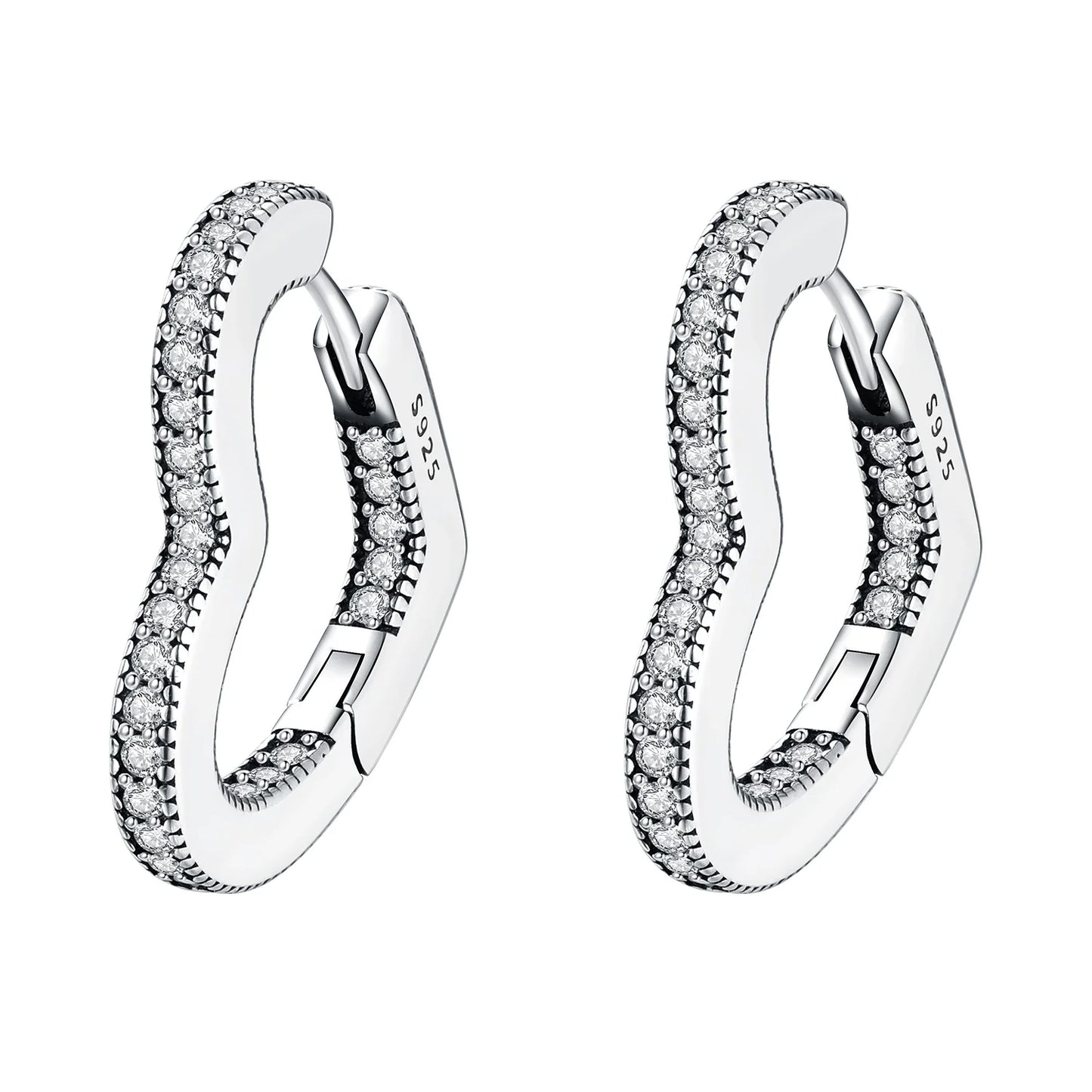 925 Sterling Silver Star Moon Heart Shape Earrings Jewelry Versatile Hoop Earrings For Women Jewelry Fine Birthday Party Gifts