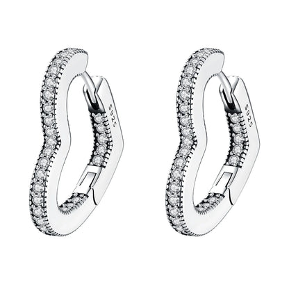 925 Sterling Silver Star Moon Heart Shape Earrings Jewelry Versatile Hoop Earrings For Women Jewelry Fine Birthday Party Gifts