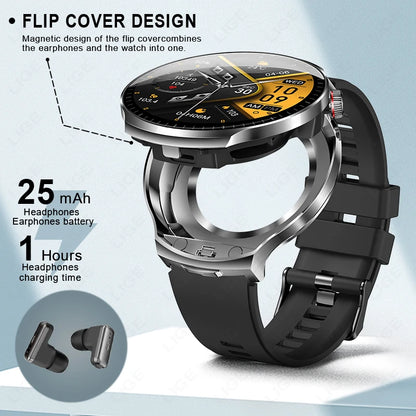 2026 New TWS 2 in 1 Smart Watch with Earbuds Bluetooth Call Earphone Smartwatch Men Women Heart Rate Monitor Sport Music Watches