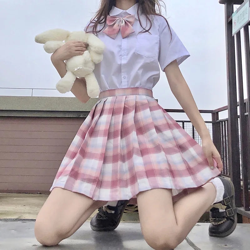 Japanese Bow Tie Skirt Set Student Pleated Skirt Jk Uniform Korean School Sexy Girl Preppy Style Seifuku Japanese School Uniform