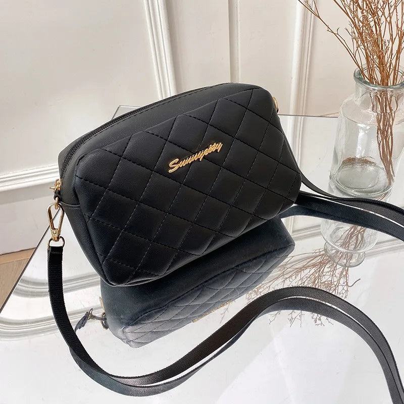 2025 New Small Messenger Bag For Women Trend Lingge Embroidery Camera Female Shoulder Bag Fashion Chain Ladies Crossbody Bags