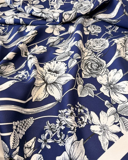 2026 Luxury Brand Square Scarf Design Shawl Wrap 90cm Print Twill Silk Women Hijab Female Foulard Headband Bandana