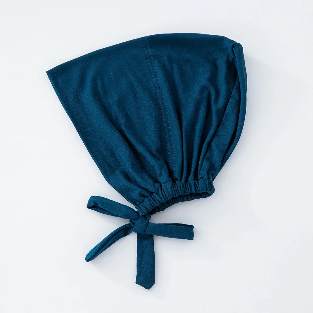 82 Colors Tie-Back Undercaps Fashion Women's Inner Hijab Muslim Cap Bonnet Plain Islamic Cotton Spandex Jersey DEW Underscarf