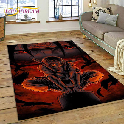 Cartoon 3D I-Itachi Japan Anime Carpet Rug for Living Room Bedroom Home Sofa Decoration,Kids Play Area Rug Non-slip Floor Mat