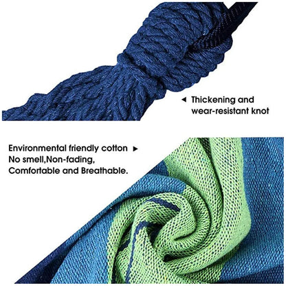 2 Person Double Hammock with Tree Straps - Heavy Duty Cotton Canvas for Patio, Backyard, Garden, Indoor & Outdoor Use (Red,Blue)
