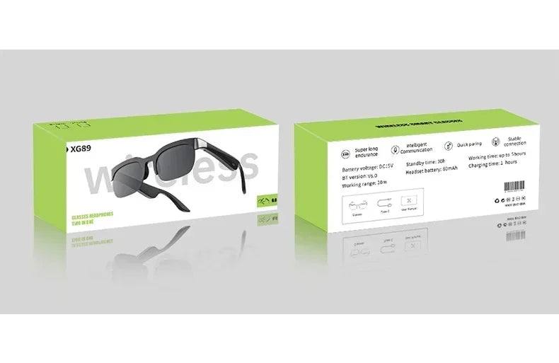 XG89 Smart Bluetooth Audio Sunglasses, Real-Time Translator Glasses with Anti-UV HD Lenses for Travel Driving Outdoor