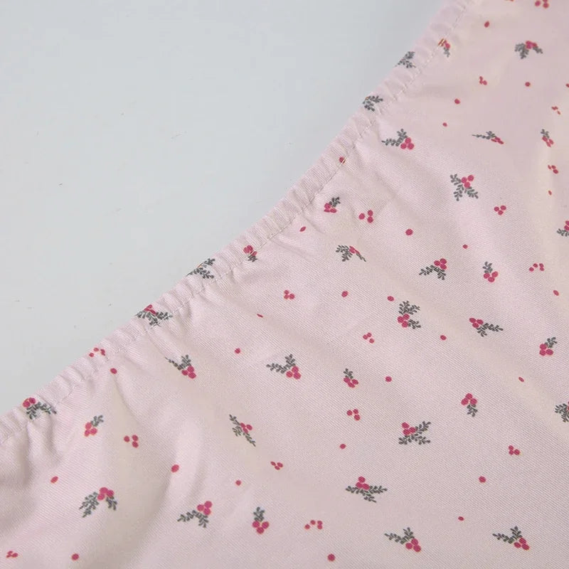 Summer Two-piece Pajamas Set for Women Sleepwear  Floral Lace Pink Sleeveless Camisoles and Slim Shorts Loungewear
