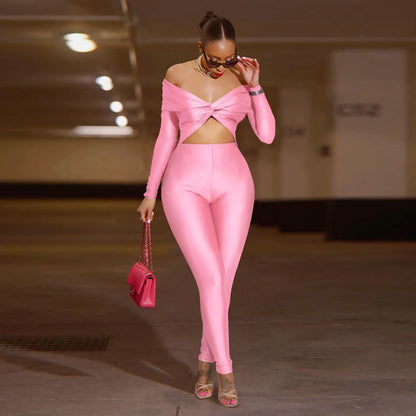 FAGADOER Sexy Hollow Out Bodycon Jumpsuit Woman Solid Color Off Showlder Backless Rompers Female Streetwear Overalls 2025 New