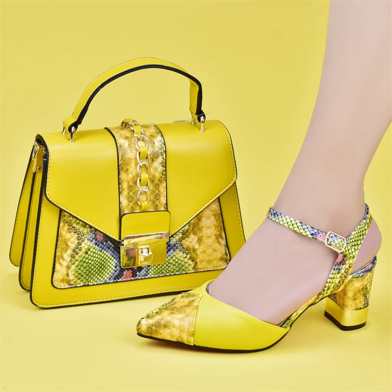 2025 Italian Shoe and Bag Set for Party In Women Luxury Shoes Women Designers Nigerian Women Party Pumps High Heels Sexy Ladies