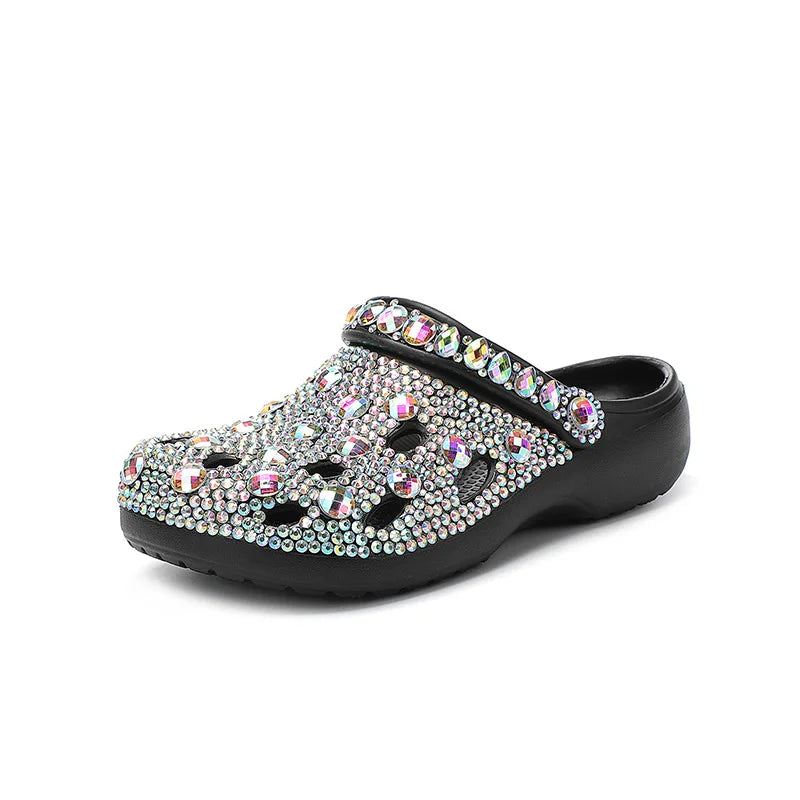 Women Summer Luxury Slippers EVA Rhinestone Decoration Sandals Beach Slides Flip Flop Soft Fashion Casual Shoes For Female 35-41