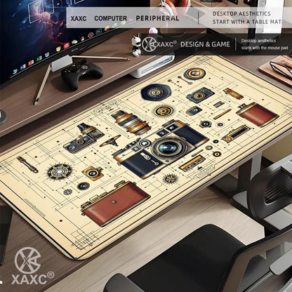 Camera Disassembly diagram Mouse Pad Large Computer Office Game Table Mats Rubber Anti-slip Gaming Keyboard Long Desk Pads XAXC