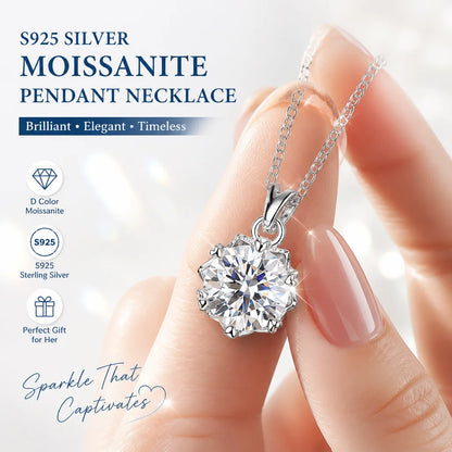 0.5ct-1.0ct VVS1 D Color Moissanite Necklace 925 Soild Sterling Sliver Chain with Certificate Fine Jewelry for Woman Jewelry