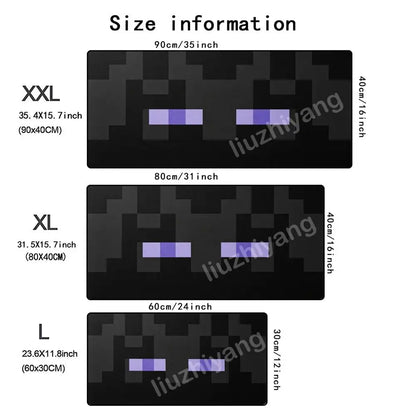 Black Square Eyes Mouse Pad Large Computer Office Game Table Mat Rubber Anti-slip Stitched Keyboard Mats 90x40 XXL Desk Pads