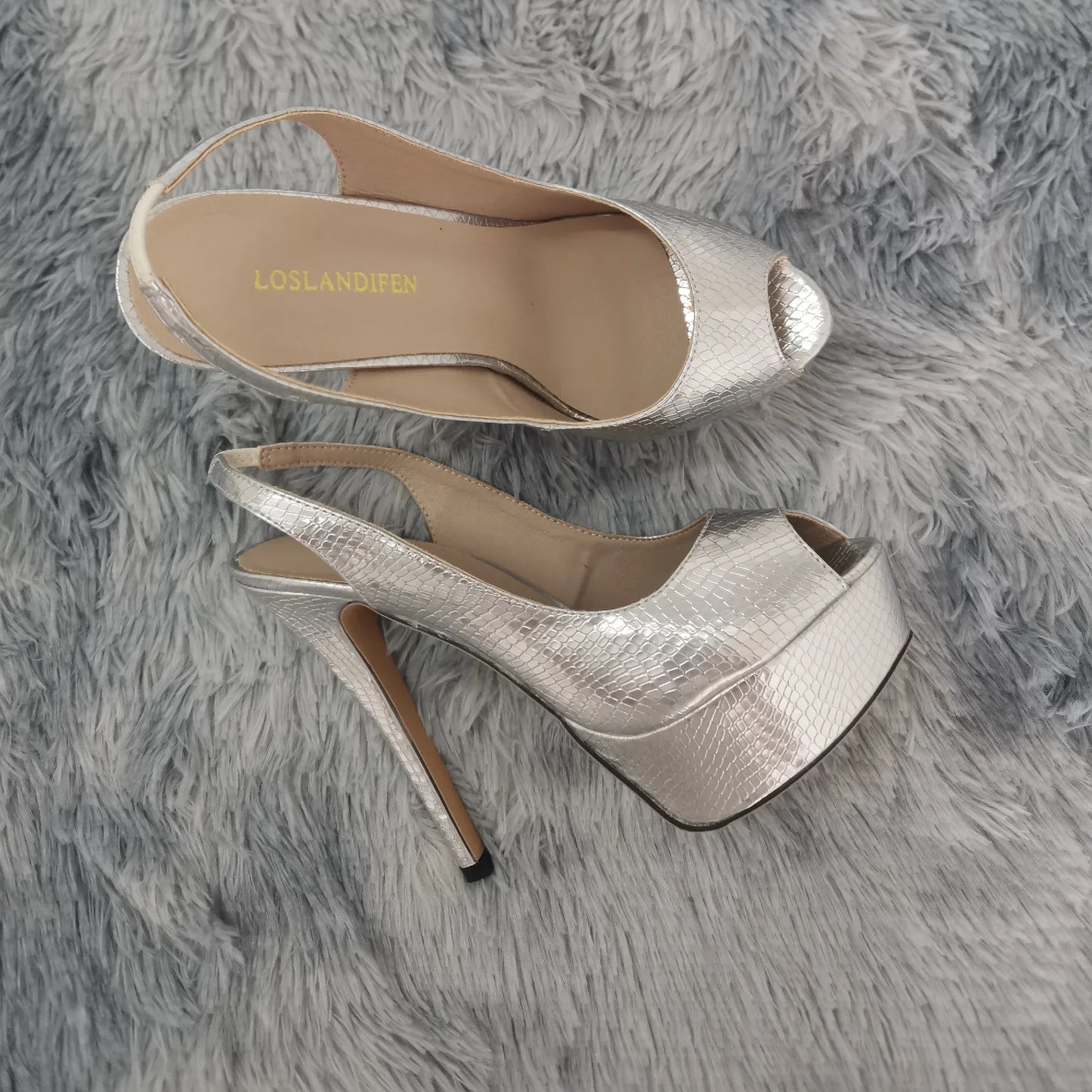 LOSLANDIFEN New 14CM Platform Super High Heels For Woman Sexy Open Toe Sandals Gladiator Party Dress Women Shoes Plus Size 42
