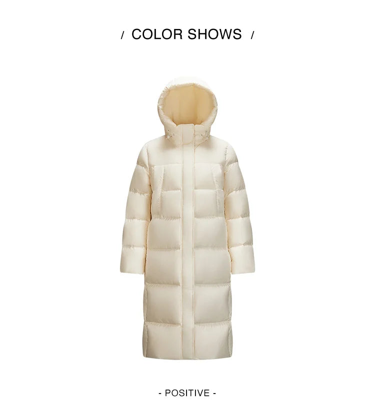 Semir Down Jacket Women Long Length Waterproof Coat 2026 Fashion Winter New Loose Hooded Coat Simple Down Jacket Woman