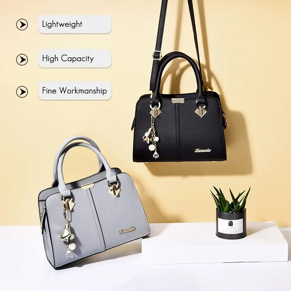 Fashion PU Leather Ladies Hand Bags Large Capacity Casual Versatile Hand-Held Shoulder Bag Messenger Bags Women