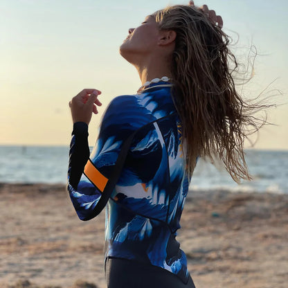 2026 Surfing Sport Swimsuit Long Sleeves Women One Piece Swimsuit  Swimwear Solid Monokini Bathing Suit Tropical Bodysuit Female