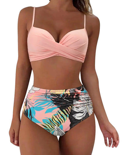 Vintage High Waist Bikinis 2026 Women Push Up Swimwear Printed Swimsuit Female Beachwear Summer Bathers Bathing Suit Swimming