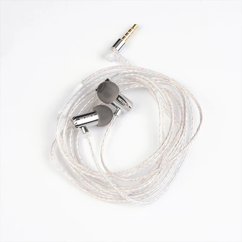 NICEHCK X39 IEM Aluminum Alloy Shell HIFI Microphone Earbud 6mm Titanium Plated Dynamic Headset Bass Vocal DJ In-ear Earphone