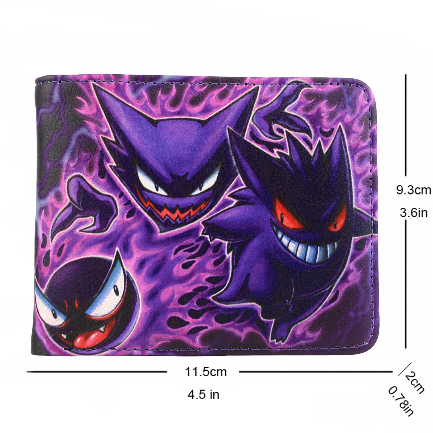Anime Cartoon GENGAR Wallet Bifold Purse with Coin Pocket