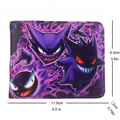 Anime Cartoon GENGAR Wallet Bifold Purse with Coin Pocket