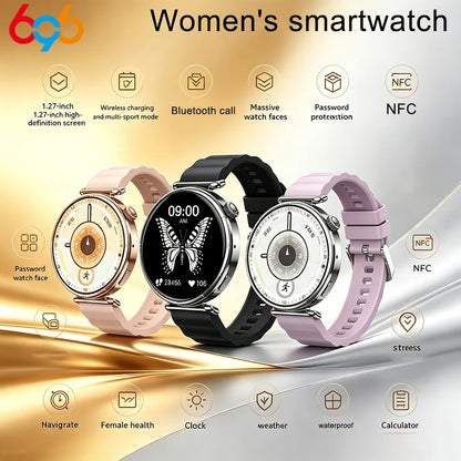 Wirstband Blue Tooth Call Smartwatch NFC Waterproof Music Fitness Tracker Health Monitoring Smart Watch Women Outdoor Sports