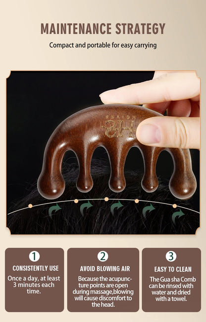 2pcs Set Herbal Hair Oil & Sandalwood Comb India Hair Oil Ayurvedic Hair Growth Oil Rosemary Hair Growth Oil Hair Regrowth Serum