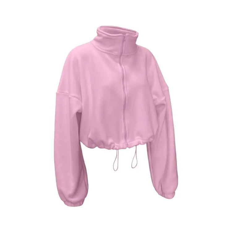 Blouse Outerwear Yoga Wear Women's Autumn/Winter Zip-up Long Sleeves Fleece-lined Warm New Casual Comfortable Minimalist Niche