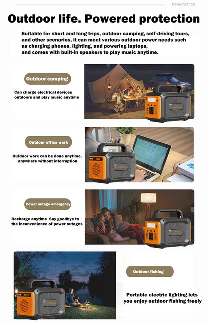 Gaiaray 100W Portable Power Station LiFePO4 Charge Station 76.8Wh Solar Generator With Bluetooth Speaker FM for Camping Travel