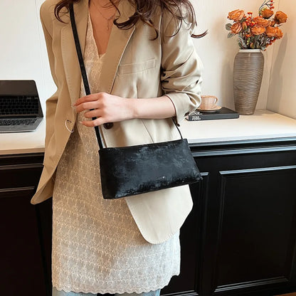 AMYMANG Women Small PU Leather Design Square Underarm Shoulder Bag 2026 New Trendy Crossbody Bag Female Handbags and Purses