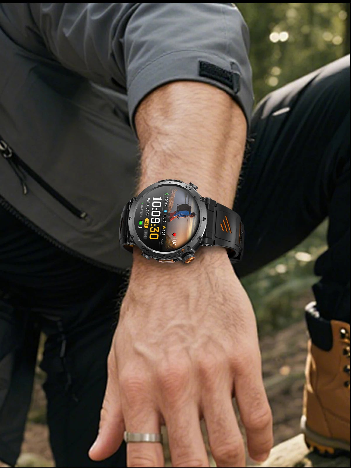 COANR2026 New Military Smart Watch 850mAh Battery GPS trace Compass 3ATM Waterproof Tactics Sport Flashlight call SmartWatch Men
