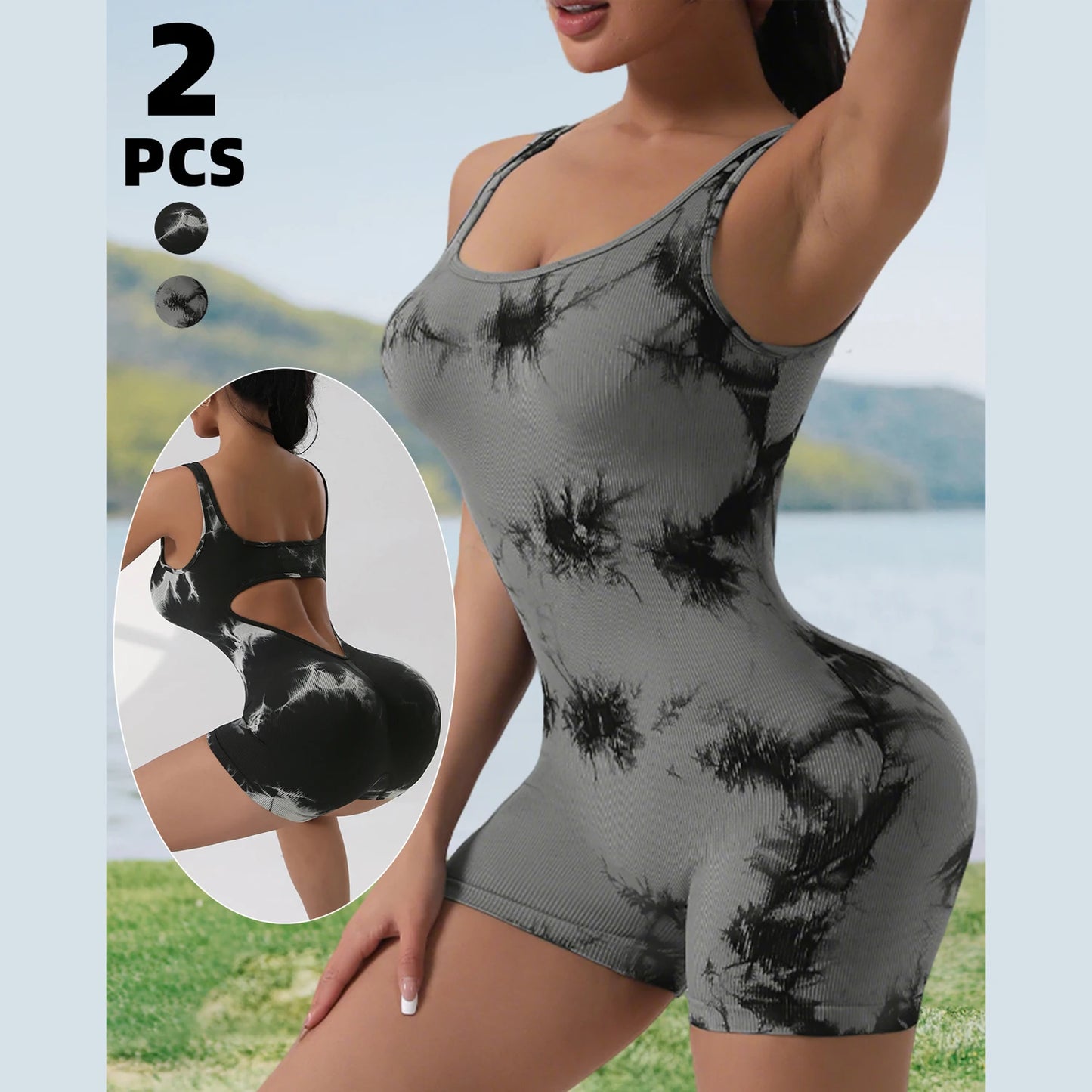 Sexy With V-shaped Exposed Waist Women's Summer Jumpsuits Fitness Daily Wear Casual Yoga Workout Jumpsuits