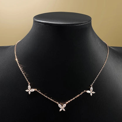Smyoue 18K Plated Marquise Cut Moissanite Necklace Pendant for Women Girls Gift Lab Diamond Chain 925 Sterling Silver Jewelry