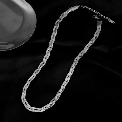 DIEYURO 316L Stainless Steel 3in1 Crossover Snake Chain Necklace Bracelets For Women Girl New Fashion Waterproof Jewelry Set