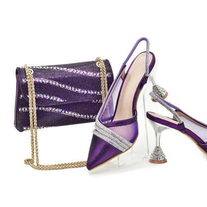 Fashion Party Italian Shoe Bag Set Ladies Shoe with Matching Bag Set 2024 Designer Shoes Women Luxury 2024 Nigerian Party Pumps