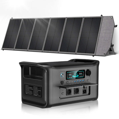RV Camping CTOLITY AP1000 AP2000 1800W/2400W Solar Generator  Portable Mobile Power Station 200W Solar Panels Portable Foldable