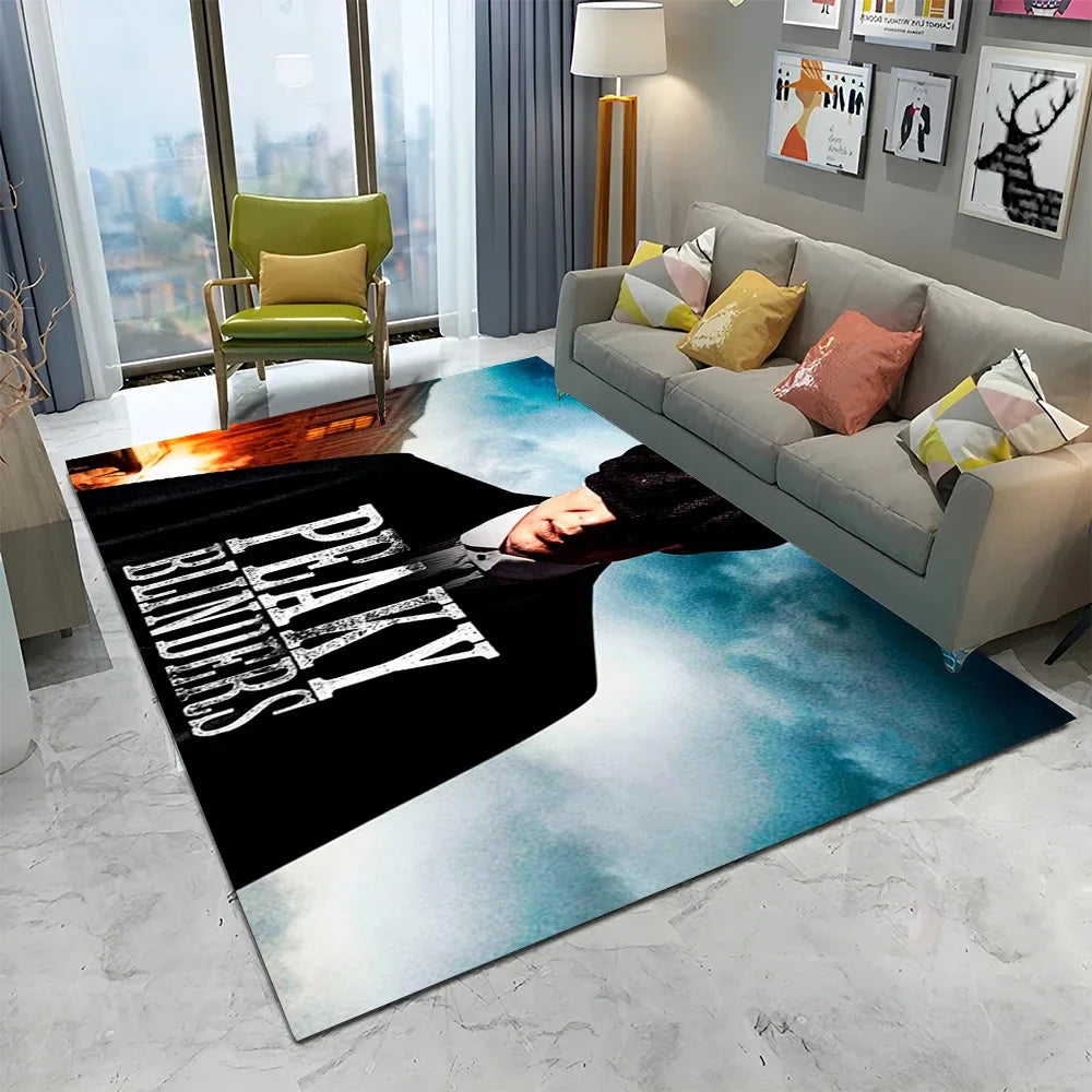 HD Tommy Shelby 3D P-Peaky Blinders Carpet Rug for Home Living Room Bedroom Sofa Doormat Decor,kids Area Rug Non-slip Floor Mat