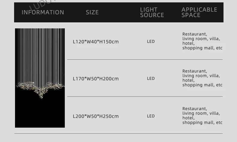 Large Customized Hotel Lobby Banquet Hall Artistic Glass Chandelier Lighting LED Fixtures Living Room Island Light Fixture