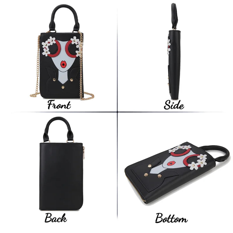 Sexy Lady Face Purses and Handbags for Women Fashion Designer Chain Shoulder Bag Party Clutch Funky Female Crossbody Bags 2022