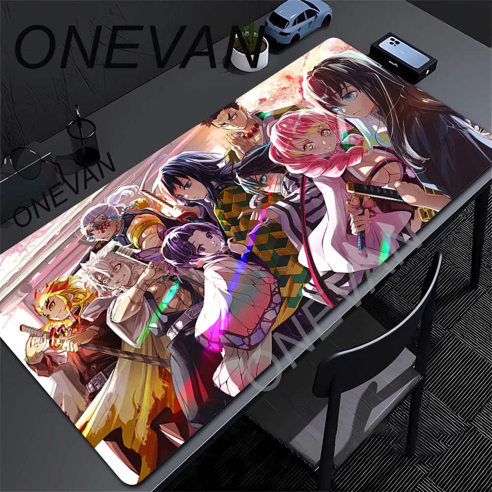 Mouse Pad Gaming Laptops Keyboard Mat Xxl Pc Desk Protector Deskmat Gamer Mats Anime Demon Slayers Rengoku Kyoujurou Pc Mousepad