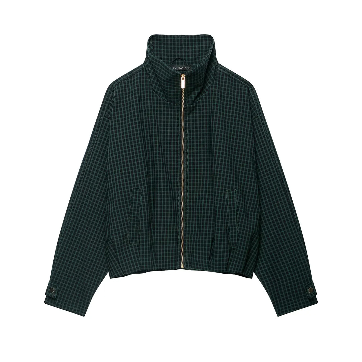 Autumn Fashion Plaid Bomber Jacket Women's Jacket Crop Oversized Long Sleeve Top Casual Zipper Outerwears Outdoor Coats