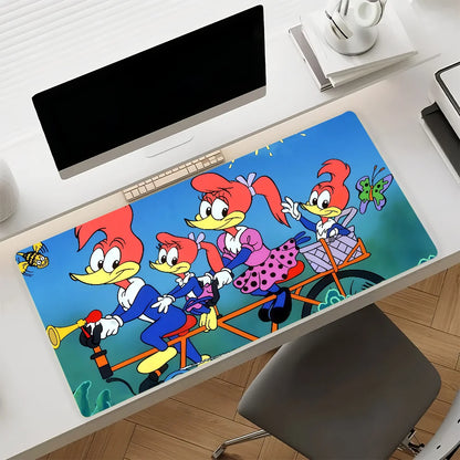 The W-Woody W-Woodpecker  Mouse Pad Non-slip Rubber Computer Mat Gamer Balance Decoracion Deskmat Laptop Office Large